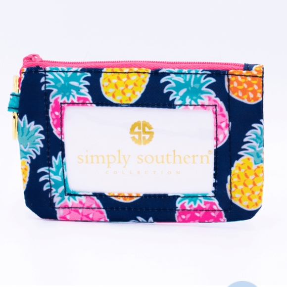 NEW NWT Simply Southern ID Case Holder Zip Wallet Keychain Sea Turtles Turquoise